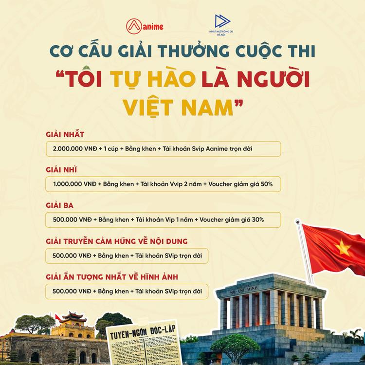 Aanime công bố cơ cấu giải thưởng “siêu chất” của cuộc thi “TÔI TỰ HÀO LÀ NGƯỜI VIỆT NAM”