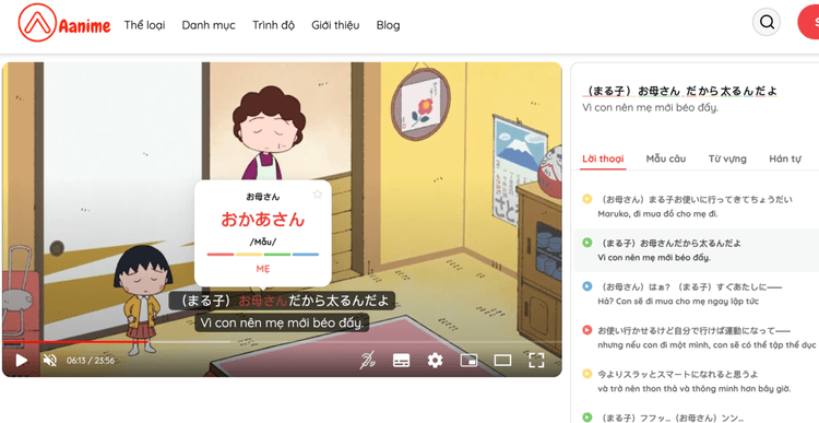 Chuỗi bài tập phản xạ giao tiếp tiếng Nhật theo anime đời sống