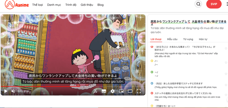 Hệ bài tập phá tư duy dịch khi học tiếng Nhật qua anime