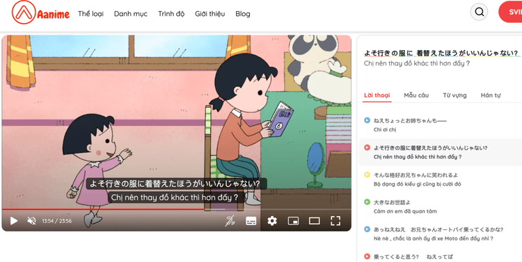 Luyện phản xạ giao tiếp qua hội thoại anime