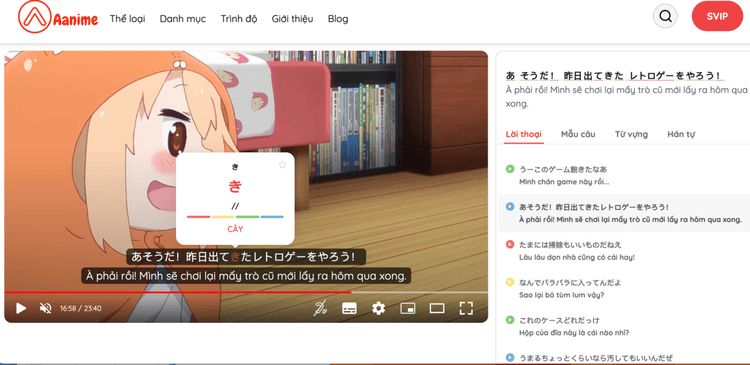 Nghe tiếng Nhật giao tiếp qua anime đời thường